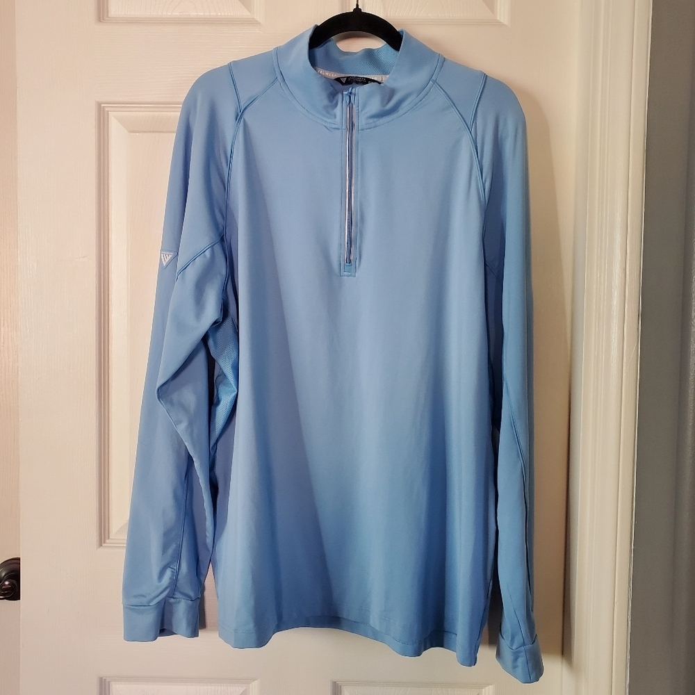 Levelwear 1/4 Zip Golf Shirt Midlayer Pullover Long Sleeve Blue Moisture Wicking